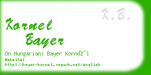 kornel bayer business card